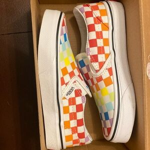 Checkered rainbow size 12 youth vans